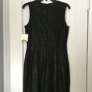 NWT Donna Morgan Black Dress Leopard Dot Print Sleeveless